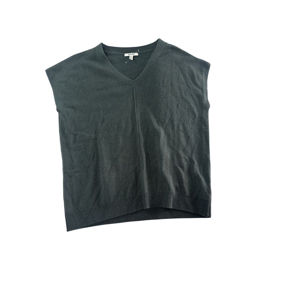 Splendid Jane Cashblend Sweater Vest | Charcoal V-Neck Luxe Minimal | Size XS